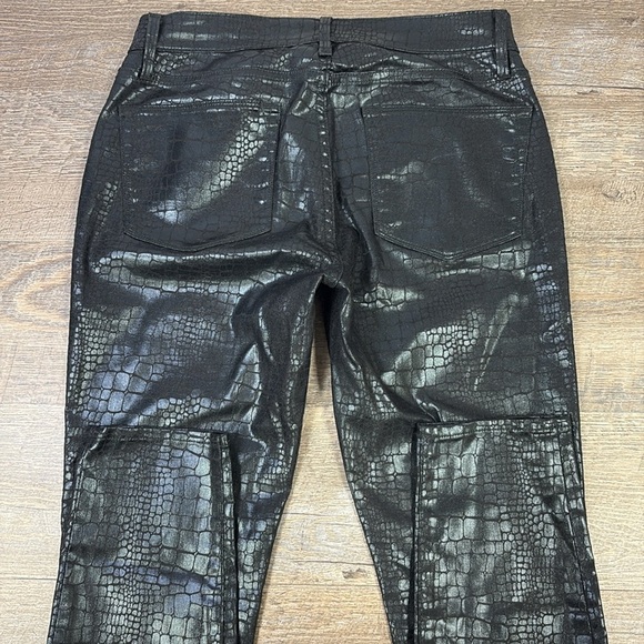 Frame Le High Skinny in Noir Croc Size 27 - Picture 4 of 12
